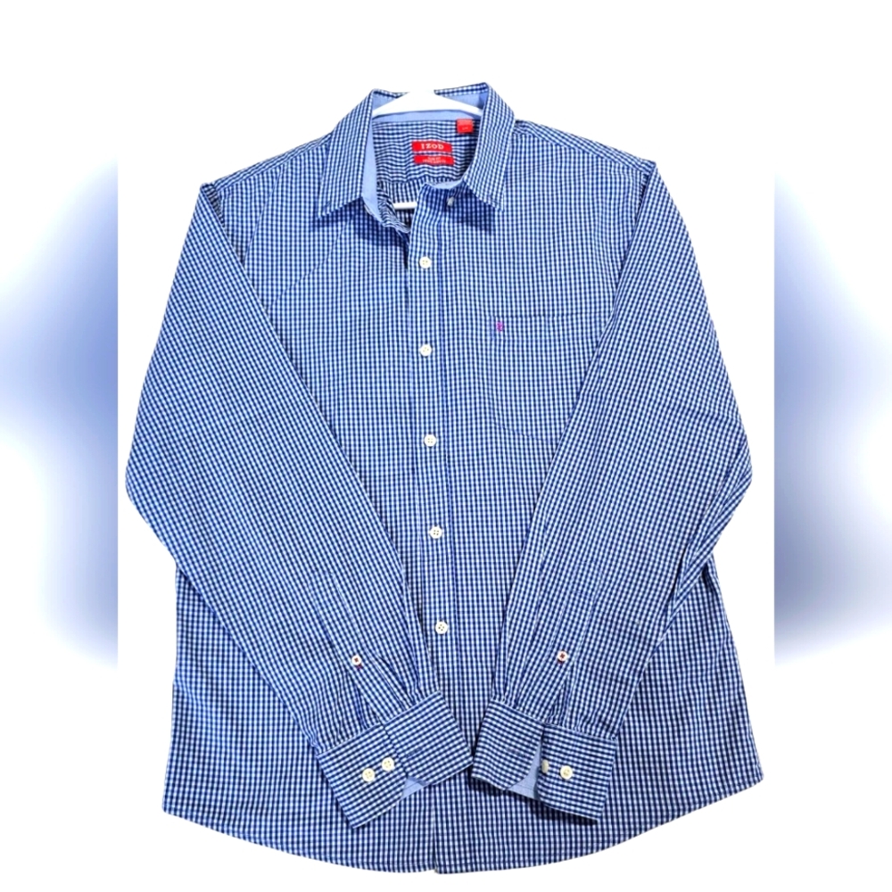 Izod Men's Blue Checkered Shirt